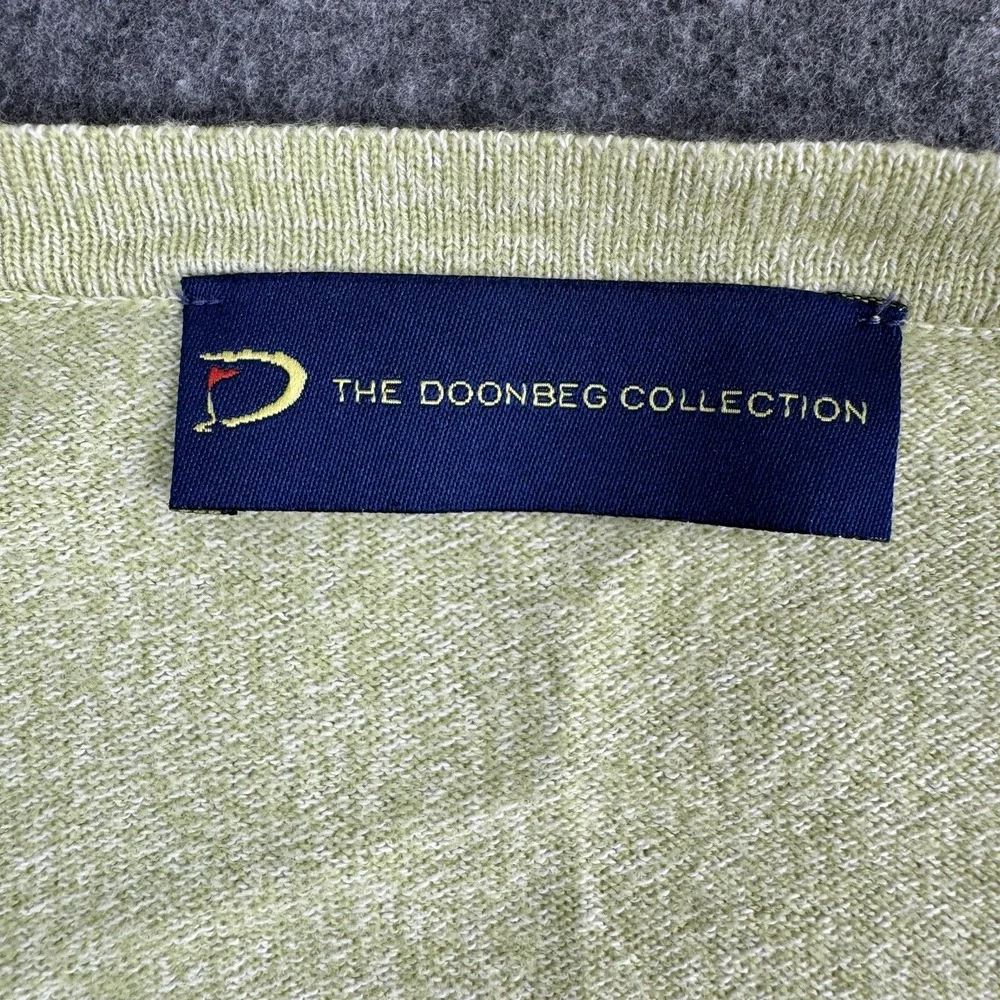The Doonbeg Collection Men's XL Wool Cotton Golf Sweater Vest V-Neck Made Italy